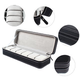 Bymaocar Portable 6 Slot Zipper Watch Case Collector Storage Organizer Home Jewelry Earrings Wrist Watch Box Waterproof