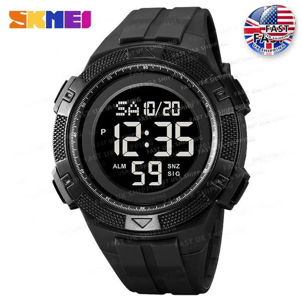 SKMEI Relojes Para Hombres Back Light Digital Sport Watch Mens Countdown Stopwatch Wristwatches 5Bar Waterproof Wrist Watch