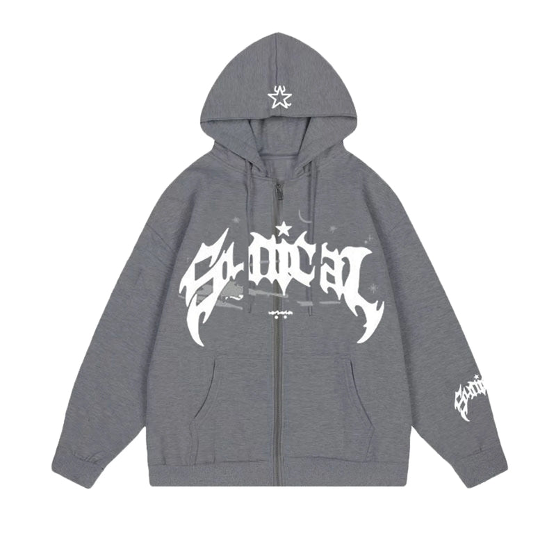 Women s Cute Hoodies Fashion Print Long Sleeve Teen Girl Fall Jacket Casual Clothes Zip-Up Oversized Sweatshirts Coat
