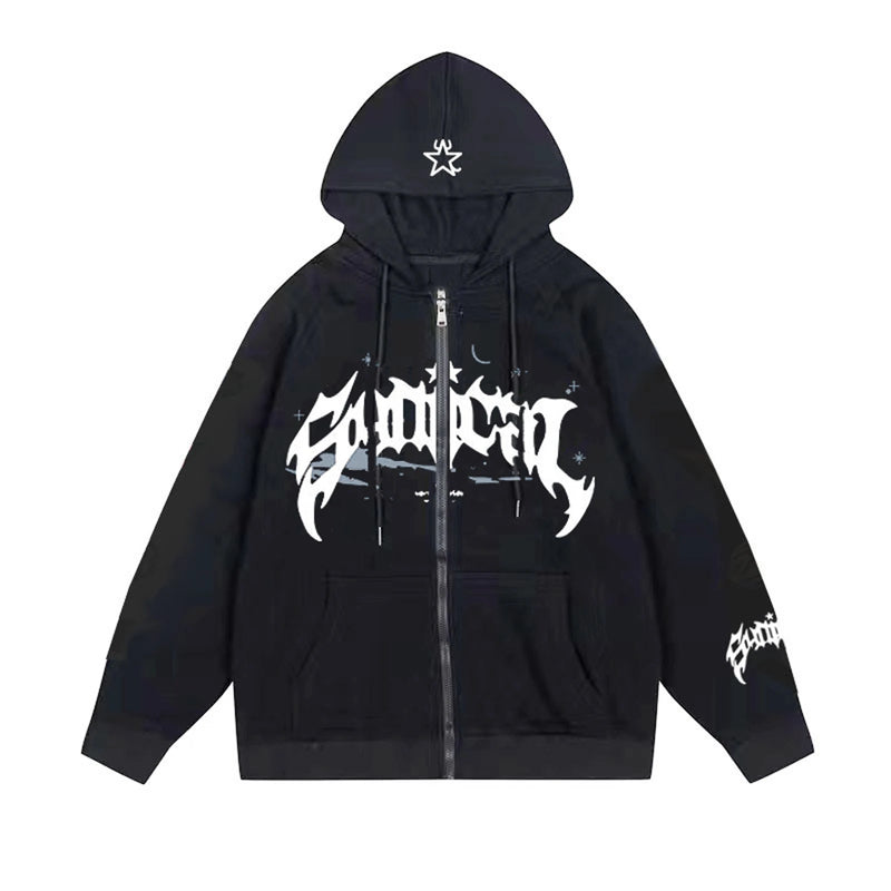 Women s Cute Hoodies Fashion Print Long Sleeve Teen Girl Fall Jacket Casual Clothes Zip-Up Oversized Sweatshirts Coat