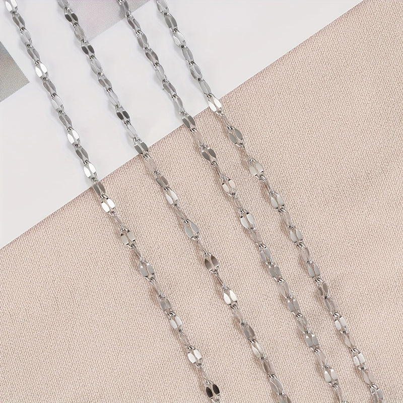 2Meters/78.74inch Golden Stainless Steel Lips Chains For Necklace Choker Bracelet Jewelry Making DIY Components Chain Accessories No Fade