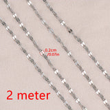 2Meters/78.74inch Golden Stainless Steel Lips Chains For Necklace Choker Bracelet Jewelry Making DIY Components Chain Accessories No Fade