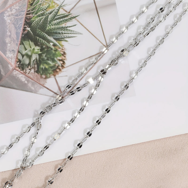 2Meters/78.74inch Golden Stainless Steel Lips Chains For Necklace Choker Bracelet Jewelry Making DIY Components Chain Accessories No Fade